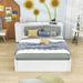 Red Barrel Studio® Kutztown Full Size Wood Platform Bed w/ a Rolling Shelf & Trundle Wood in White | 28 H x 57 W x 91 D in | Wayfair