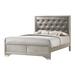 Mercer41 Mekinson Tufted Panel Bed in Metallic Sterling & Charcoal Gray Wood & /Upholstered/Faux leather in Brown/Gray | Wayfair