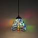 Fleur De Lis Living Shehan Tiffany Mini Hanging Lights Stained Glass Dragonfly LED Bulb Included H50"W6" in Blue/Yellow | 7 H x 6 W x 6 D in | Wayfair