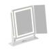 Wrought Studio™ Ecka Luxury Trifold LED Tri-Tone Makeup Mirror w/ 360 Degree Tilt, Vanity Mirror w/ Stand in White | Wayfair