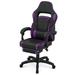 Inbox Zero Swivel Game Chair, High Back PC Computer Seat w/ Lumbar Support for Home Office Faux Leather in Indigo | 48 H x 22 W x 25.5 D in | Wayfair