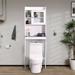 Latitude Run® Kevia Freestanding Over-the-Toilet Storage Manufactured Wood in White | 68.12 H x 23.23 W x 7.51 D in | Wayfair