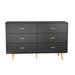 Mercer41 Riebling 6 - Drawer Dresser Wood in Black | 31.1 H x 47.24 W x 15.74 D in | Wayfair A106E9CADEE6478DA9A50120EC1AA8E5