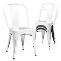 Bring Home Furniture Metal Dining Chairs Stackable Chairs Patio Chair Metal in White | 34 H x 16.5 W x 17.5 D in | Wayfair MAG-A02-CH-020-4P-WH