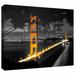 ArtWall 'San Francisco Bridge' by Revolver Ocelot Photographic Print on Wrapped Canvas in Black/Orange | 24" H x 48" W | Wayfair 0oce018a2448w