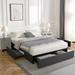 Ebern Designs Brillantmont Platform Storage Bed, Upholstered King Size Bed Frame w/ 3 Storage Drawers, Grey in Gray | Wayfair