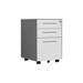 Inbox Zero 3 Drawer Mobile File Cabinet w/ Lock Metal/Steel in Gray/White | 23.62 H x 16.02 W x 17.72 D in | Wayfair
