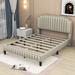 House of Hampton® Gollub Linen Upholstered Platform Bed w/ Headboard & Legs Linen in Gray/Brown | 46 H x 65 W x 85 D in | Wayfair