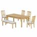 Wildon Home® Ainagul Rectangular 72" L x 40" W Dining Set Wood/Upholstered in Brown | 30 H x 40 W x 72 D in | Wayfair