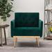 Accent Chair - Mercer41 Accent Chair, Leisure Single Sofa w/ Rose Golden Feet Velvet/Fabric in Green | 32.28 H x 31.1 W x 25.59 D in | Wayfair