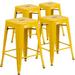 Ebern Designs Nieva Bar & Counter Stool Metal in Yellow | 24 H x 16 W x 16 D in | Wayfair 29C0B41244DA4F099FB9A88D73A1921C