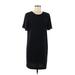 Ann Taylor Casual Dress - Shift Crew Neck Short sleeves: Black Print Dresses - Women's Size 8