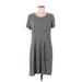 Stateside Casual Dress - Shift Scoop Neck Short sleeves: Gray Dresses - Women's Size Medium