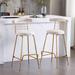 Bar Stool Set of 2 Velvet High Bar Stool with Metal Legs Barstool and Soft Back Dining Chair Braided Back Chairs Modern Stools