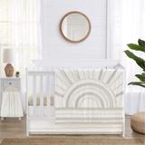 Sweet Jojo Designs Ivory Boho Chic Sun Boy Girl 4p Nursery Crib Bedding Set Cotton Bohemian Gender Neutral Beige Tufted Fringe