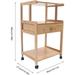 3 Tiers Printer Stand Holder Wood Storage Shelf Cart with Drawer & Wheels
