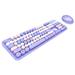 Mofii Sweet Keyboard Combo Mixed Color 2.4G Wireless Keyboard Set Circular Suspension Key for PC Laptop Purple