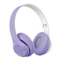 PRINxy Headset Wireless Bluetooth Headset Can Be Folded Retractable Sports Game Bluetooth Headset Noise-Canceling Mic-Ergonomic Design-Lightweight Purple