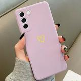 Mobile Phone Accessories Heart Mobile Phone Housings TPU Cover Phone Case Cute Hollow Gold For Samsung A52S S22 Iphone 13 PURPLE S22