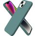 Compatible with iPhone 14 Case 6.1 Slim Liquid Silicone 3 Layers Full Phone Covered Soft Gel Rubber Case Protective Phone Cover 6.1 Inch-Pine Green