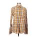 Gap Long Sleeve Button Down Shirt: Yellow Plaid Tops - Women's Size Medium