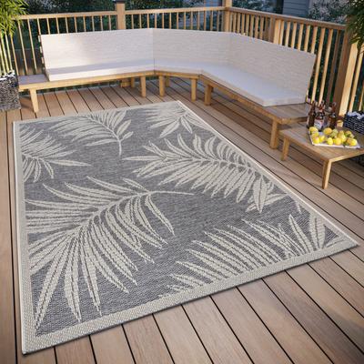 Teppich HANSE HOME "Paru", grau (grau,creme), B:115cm H:6mm L:170cm, Polypropylen (PP), Teppiche, strapazierfähig, pflegeleicht, robust, In- und Outdoor, wetterfest Image