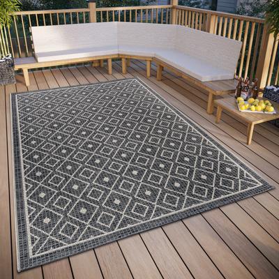 Teppich HANSE HOME "Lahal", grau (grau,beige), B:63cm H:6mm L:120cm, Polypropylen (PP), Teppiche, strapazierfähig, pflegeleicht, robust, In- und Outdoor, wetterfest Image