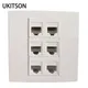 6 Ports RJ45 5e Network Wall Outlet Socket Internet Interface For Computer Laptop