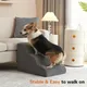 Gently Sloping Dog Steps Doggie Ramp Memory Foam Wave Dog Sofa Non-Slip Safety Ramp Stairs for Young