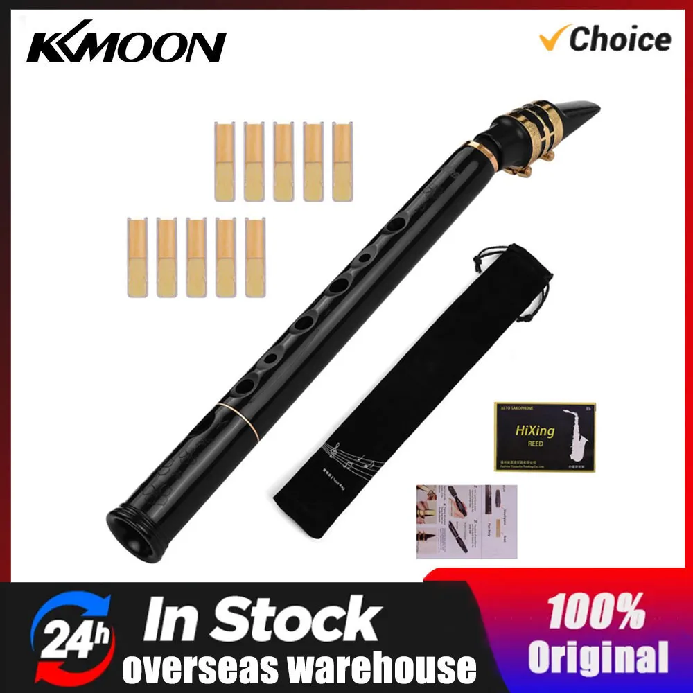 HiXing Mini C Key Pocket Saxophon Sax ABS Material Mini Sax & Mundstücke 10 Stück Blätter Tragetasche Holzblasinstrument Muslady Image