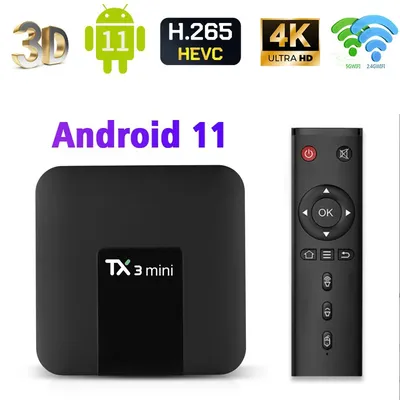 Tx3mini smart tv box android 11.0 2023 uhd hdr10 4k h. 265 amlogic s905 5g wifi iptv set-top box multimedia 2gb 16g