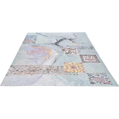 Teppich GINO FALCONE "Cosima-106", blau (türkis), B:160cm H:3mm L:230cm, Polyester, Teppiche, flachgeweber Jaquard-Teppich, mit Chenillegarn, modernes Design Image