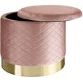 Banc Tabouret Coffre de rangement Rond rose