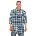 Men's Big & Tall Holiday Plaid Flannel Shirt by Liberty Blues in Shadow Blue Plaid (Size 8XL)