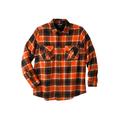 Men's Big & Tall Plaid Flannel Shirt by KingSize in Burnt Orange Plaid (Size L)