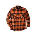 Men's Big & Tall Plaid Flannel Shirt by KingSize in Burnt Orange Plaid (Size L)