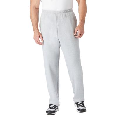 Men's Big & Tall Fleece Open-Bottom Sweatpants by KingSize in Heather Grey (Size 7XL)