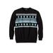 Men's Big & Tall Graphic Fleece Sweatshirt by KingSize in Yeti Fair Isle (Size 4XL)