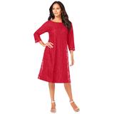 Plus Size Women's Lace Swing Dress by Roaman's in Classic Red (Size 42/44)