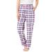 Plus Size Women's Cotton Flannel Pants by Dreams & Co. in Pink Plaid (Size 22/24) Pajama Bottoms