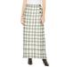 Plus Size Women's Side-Button Wool Skirt by Jessica London in Ivory Shadow Plaid (Size 26 W) Wool Faux Wrap Plaid Maxi Skirt