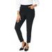 Plus Size Women's Comfort Waist Side Button Ankle Jean by Jessica London in Black Jewel (Size 16 W)