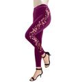 Plus Size Women's Velour Legging by Roaman's in Dark Berry Sequin (Size 30/32) Velvety Stretch Pants