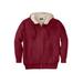 Men's Big & Tall Sherpa-Lined Fleece Zip Hoodie by KingSize in Rich Burgundy (Size 7XL) Fleece Jacket