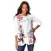 Plus Size Women's Travel Graphic Long-Sleeve Tee by Roaman's in White New York Print (Size 22/24)