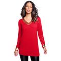 Plus Size Women's Sequin Pullover Sweater by Roaman's in Red Boarder Sequin (Size 18/20)