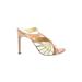 Bruno Frisoni Heels: Slide Stilleto Glamorous Gold Shoes - Women's Size 35 - Open Toe