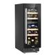 Baridi 17 Bottle Dual Zone Slim Built-In 30cm Wine Cooler, Touch Screen Controls, Wooden Shelves, LED, Black - DH204