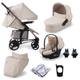 My Babiie MB200i 3-in-1 Travel System - Baby Pushchair, Carrycot, Infant Car Seat (R129 i-Size), Foldable, Includes Footmuff, Rain Cover, from Birth to 22kg (4 Years Approx.) - Billie Faiers Oatmeal