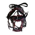 SHOWMEN CRAFT Nylon Driving Harness for Single Horse In Red/White With SHOWMEN CRAFT0MM Artificial Diamond (Cubic Zircon) Brow band Bridle in 4 sizes (Cob)71